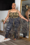 LuxE9 Camo Tulle Top