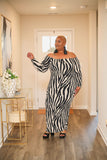 LuxE9 Zebra Print BodyCon Maxi Dress