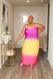 LuxE9 Multi Color Vacation Cami Maxi Dress
