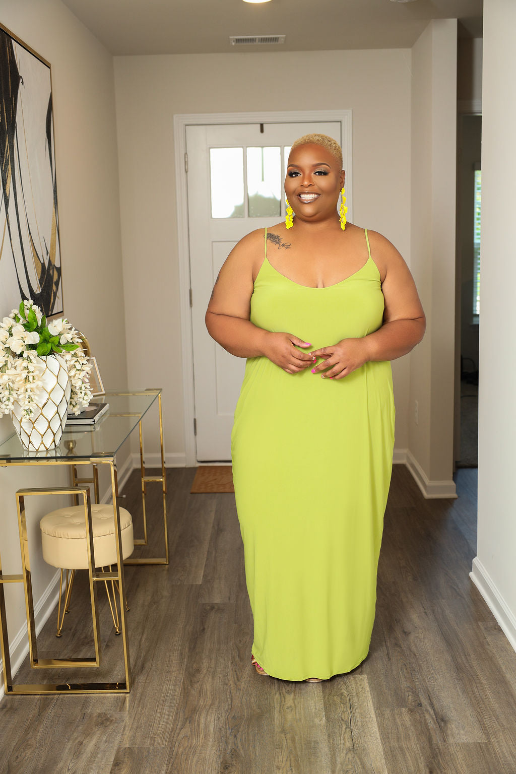 LuxE9 Lime Vacation Cami Maxi Dress LuxE9 Boutique