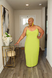 LuxE9 Lime Vacation Cami Maxi Dress