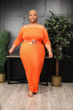 LuxE9 off Shoulder Maxi Orange
